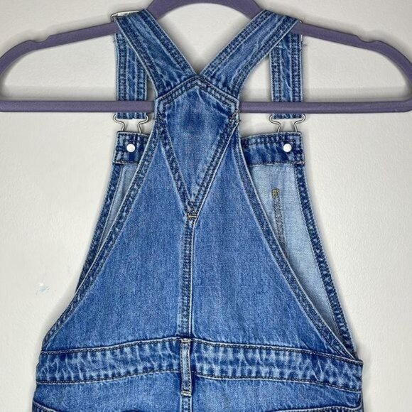 Gap Kids Girls Sz M Medium Wash Distressed Denim Overall Shortalls Washwell $50 - Picture 7 of 11